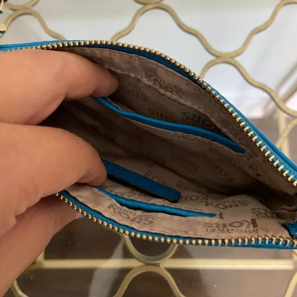 Michael Kors Leather Blue Wristlet - Picture 5 of 6